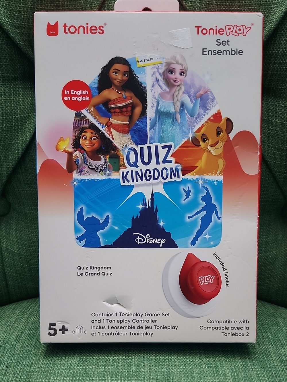 Tonies ToniePlay Quiz Kingdom Disney Kids Game Set - Red Accent
